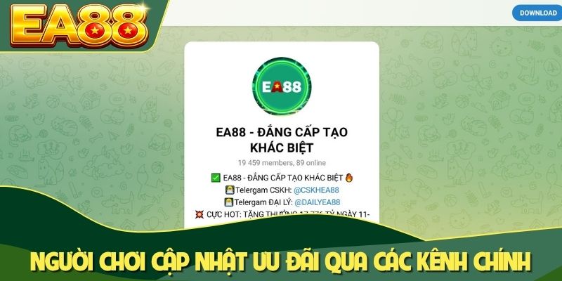 Người chơi cập nhật ưu đãi qua các kênh chính của EA88 Người chơi cập nhật ưu đãi qua các kênh chính của EA88